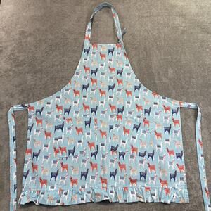 Llama Alpaca Chefs Bib Apron Funny Cooking Pockets‎ Ruffle BBQ Grilling
